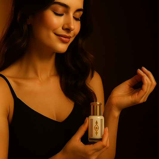 Applying alcohol-free perfume to sensitive skin